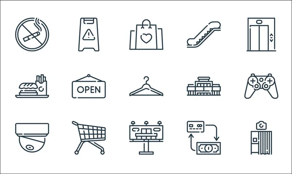 Mall Line Icons Linear Set Quality Vector Line Set Photo — Stock Vector