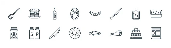 Gastronomy Line Icons Linear Set Quality Vector Line Set Tin — Stock Vector