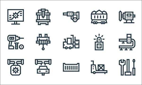 Manufacturing Line Icons Linear Set Quality Vector Line Set Tools — Stock Vector