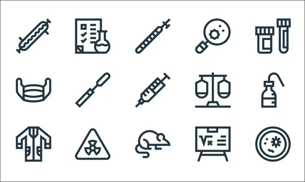 Laboratory Line Icons Linear Set Quality Vector Line Set Bacteria — Stock Vector