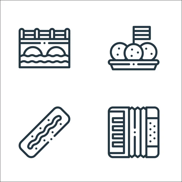 Holland Line Icons Linear Set Quality Vector Line Set Accordion — Stock Vector
