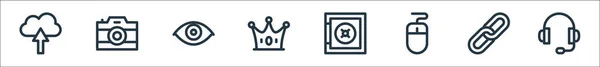 Symbole Für Digitale Marketinglinien Lineares Set Qualitätsvektorzeilensatz Wie Link Maus — Stockvektor