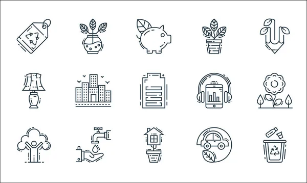 Environment Eco Line Icons Linear Set Quality Vector Line Set — Stock Vector