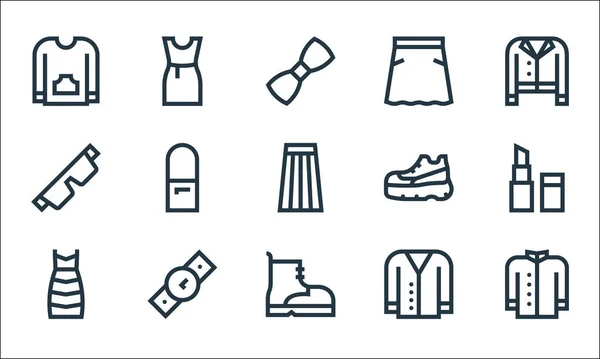 Iconos Línea Moda Conjunto Lineal Conjunto Línea Vectorial Calidad Como — Archivo Imágenes Vectoriales