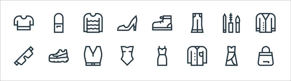 Fashion Line Icons Linear Set Quality Vector Line Set Handbag — Stock Vector