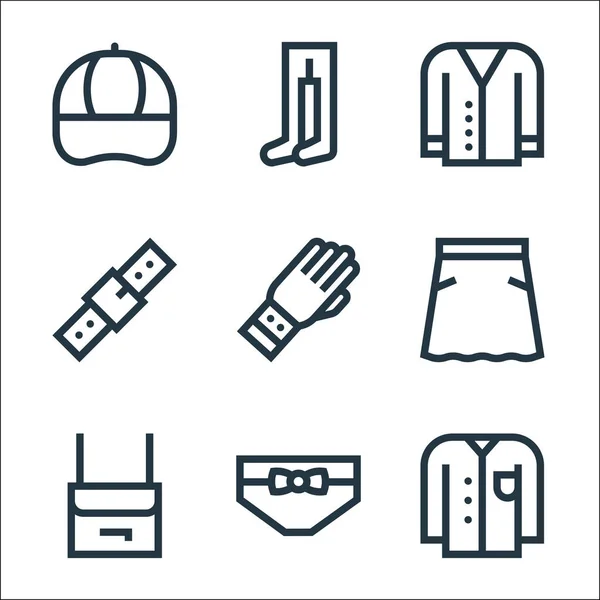 Iconos Línea Moda Conjunto Lineal Conjunto Línea Vectorial Calidad Como — Archivo Imágenes Vectoriales