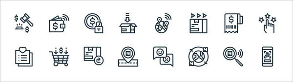 Ecommerce Line Icons Linear Set Quality Vector Line Set Code — Stock Vector