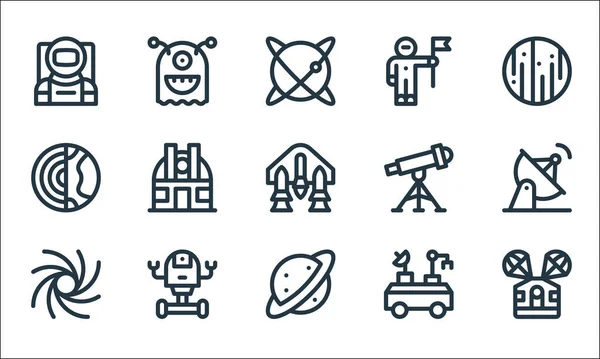 Space Line Icons Linear Set Quality Vector Line Set Space — Stock Vector