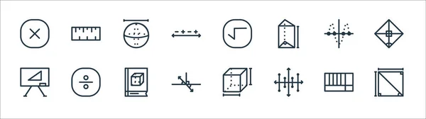 Wiskundelijn Pictogrammen Lineaire Verzameling Kwaliteit Vector Lijn Set Zoals Vierkant — Stockvector