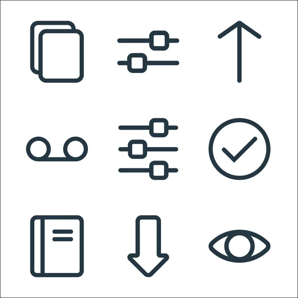 Interface Lijn Pictogrammen Lineaire Verzameling Kwaliteit Vector Lijn Set Zoals — Stockvector