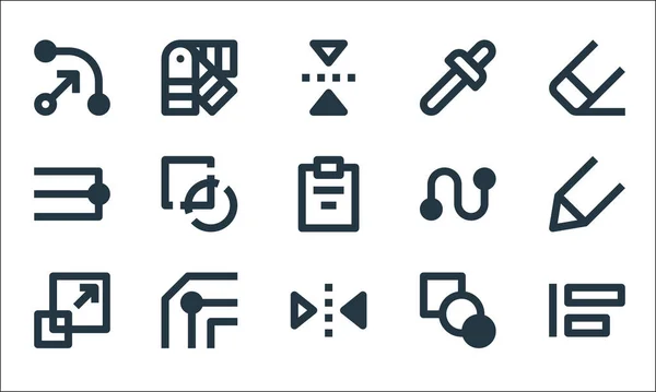 Symbole Für Grafische Designlinien Lineares Set Qualitätsvektorliniensätze Wie Ausrichten Flip — Stockvektor