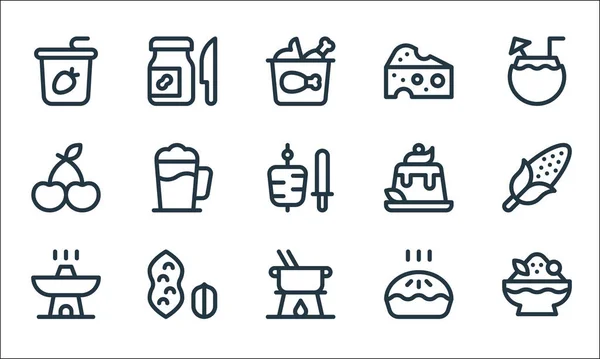 Iconos Línea Gastronomía Conjunto Lineal Conjunto Línea Vectores Calidad Como — Vector de stock