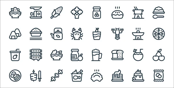 Gastronomy Line Icons Linear Set Quality Vector Line Set Potato — Stock Vector