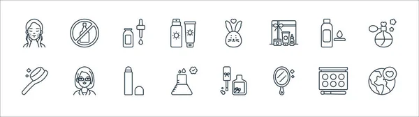 Beauty Cosmetics Line Icons Linear Set Quality Vector Line Set — Stock Vector