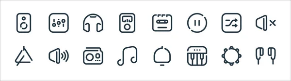 Iconos Línea Sonido Conjunto Lineal Conjunto Línea Vectorial Calidad Como — Archivo Imágenes Vectoriales