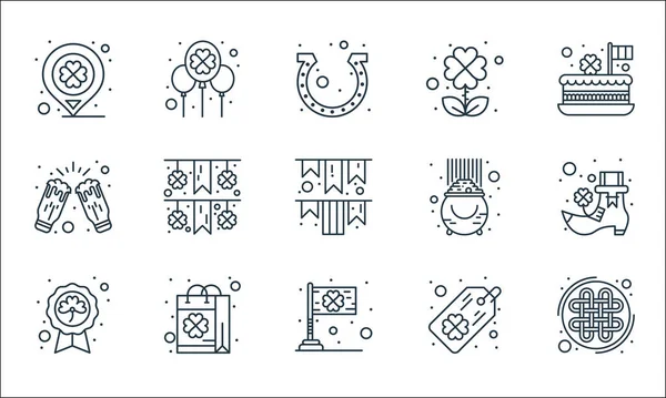 Saint Patrick Line Icons Linear Set Quality Vector Line Set — Stock Vector