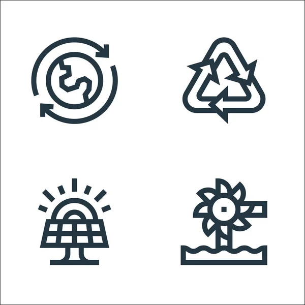 Mother Earth Day Line Icons Linear Set Quality Vector Line — Stock Vector