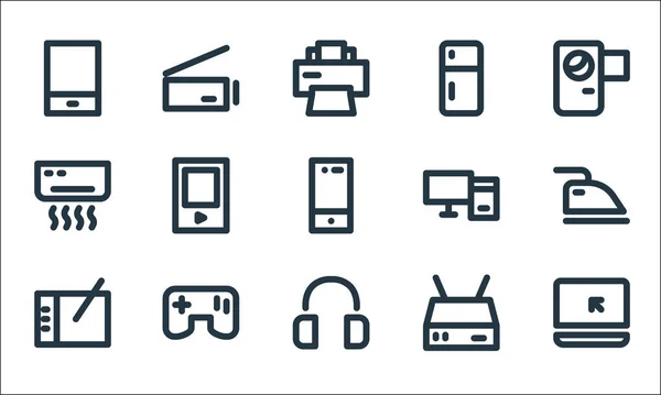 Iconos Línea Electrónica Conjunto Lineal Conjunto Línea Vectores Calidad Como — Archivo Imágenes Vectoriales