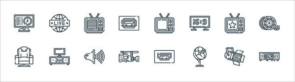 Iconos Línea Televisión Conjunto Lineal Calidad Vector Línea Conjunto Como — Archivo Imágenes Vectoriales