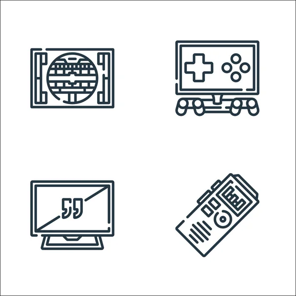 Television Line Icons Linear Set Quality Vector Line Set Dictaphone — Stock Vector