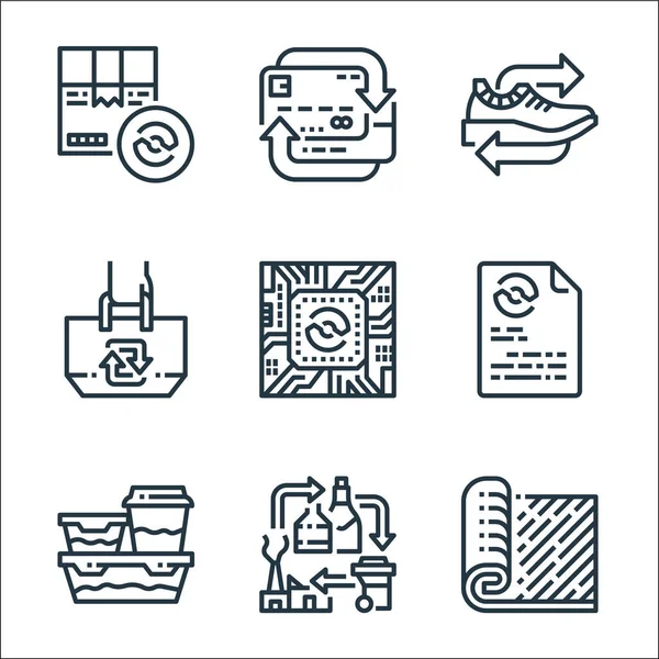 Recycling Line Icons Linear Set Quality Vector Line Set Carpet — Stock Vector