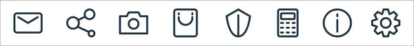 Иконки Линий Пользовательского Интерфейса Линейное Множество Набор Векторных Линий Качества — стоковый вектор