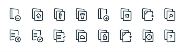 File Archive Line Icons Linear Set Quality Vector Line Set — Stock Vector