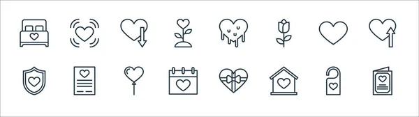 Love Line Icons Linear Set Quality Vector Line Set Home — Stock Vector