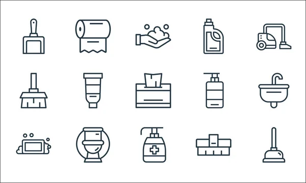 Hygiene Line Icons Linear Set Quality Vector Line Set Suction — Stock Vector
