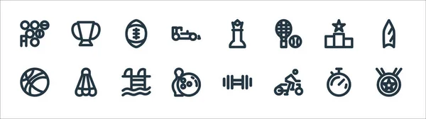 Iconos Línea Deportiva Conjunto Lineal Calidad Vector Línea Conjunto Como — Archivo Imágenes Vectoriales