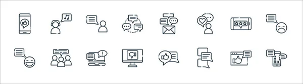 Chatting Communication Line Icons Linear Set Quality Vector Line Set — Stock Vector