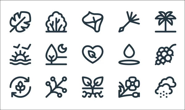 Nature Line Icons Линейное Множество Набор Векторных Линий Качества Таких — стоковый вектор