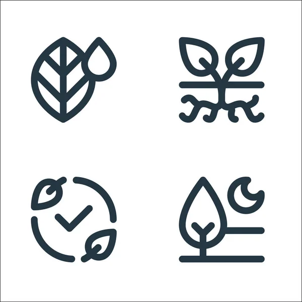 Nature Line Icons Линейное Множество Набор Векторных Линий Качества Таких — стоковый вектор