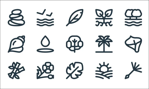 Nature Line Icons Линейное Множество Набор Векторных Линий Качества Таких — стоковый вектор