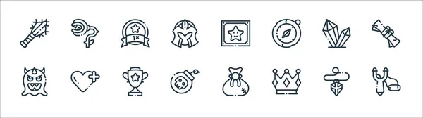 Videogame Elements Line Icons Linear Set Quality Vector Line Set — Stock Vector