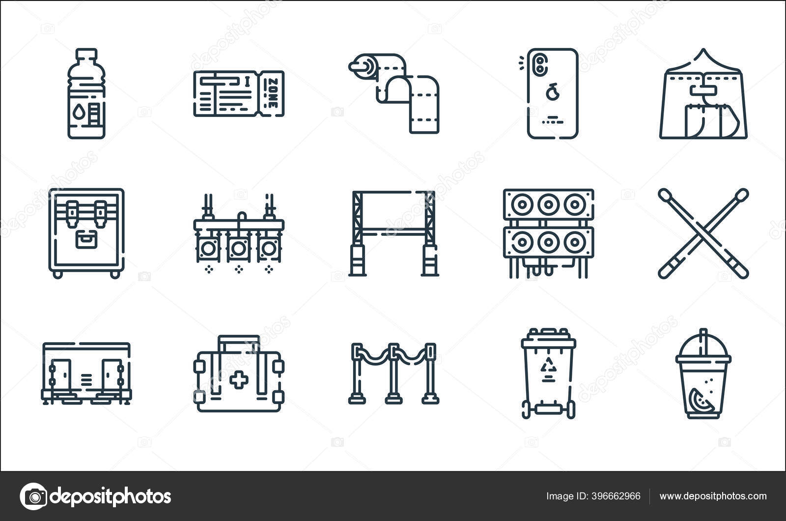 Download Music Festival Line Icons Linear Set Quality Vector Line Set Vector Image By C Awesomegroup Vector Stock 396662966