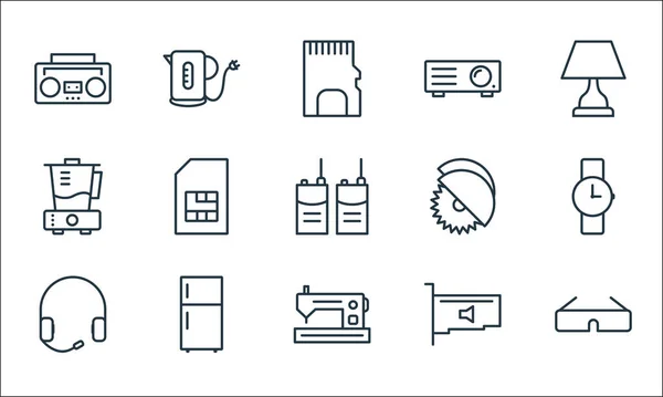 Electronic Devices Line Icons Linear Set Quality Vector Line Set — Stock Vector