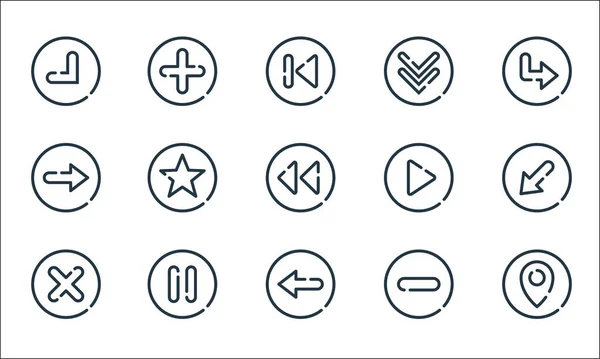 Iconos Línea Flecha Conjunto Lineal Conjunto Línea Vector Calidad Como — Archivo Imágenes Vectoriales