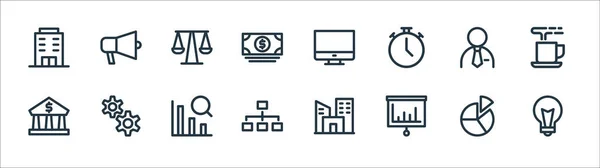 Business Line Icons Linear Set Quality Vector Line Set Idea — Stock Vector