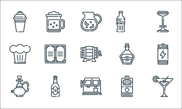 Iconos Línea Barra Conjunto Lineal Conjunto Línea Vectores Calidad Como — Vector de stock