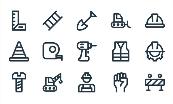 Labour Day Line Icons Linear Set Quality Vector Line Set — Stock Vector