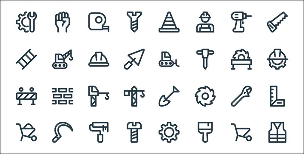 Labour Day Line Icons Linear Set Quality Vector Line Set — Stock Vector