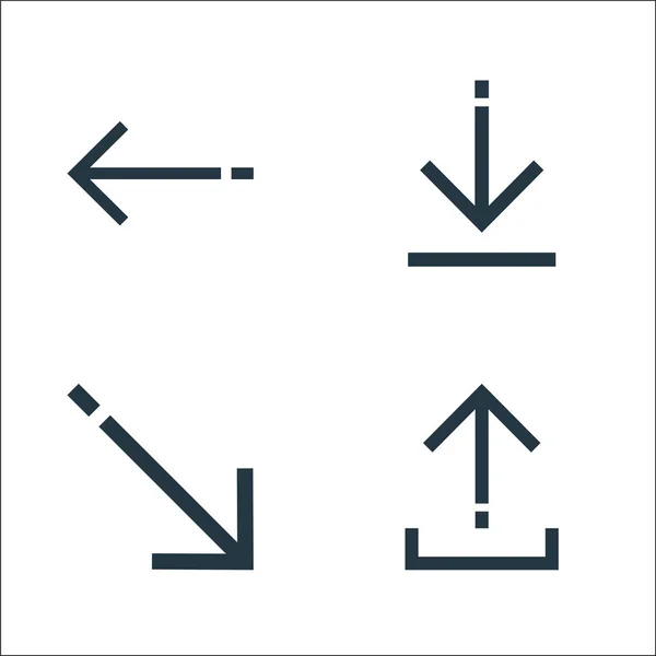 Flechas Línea Iconos Conjunto Lineal Conjunto Línea Vectorial Calidad Como — Vector de stock