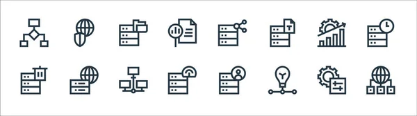 big data line icons. linear set. quality vector line set such as communication, idea, server, delete, data analytics, data transfer, share, global security