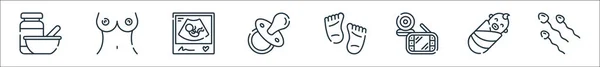 Maternity Line Icons Linear Set Quality Vector Line Set Sperm — Stock Vector