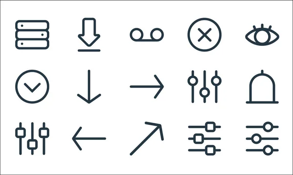 Schnittstellenzeilensymbole Lineares Set Qualitätsvektorzeilensatz Wie Equalizer Oben Rechts Equalizer Equalizer — Stockvektor