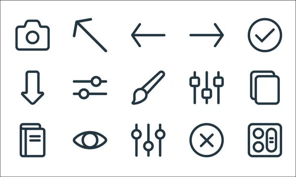 Interface Line Icons Linear Set Quality Vector Line Set Button — Stock Vector