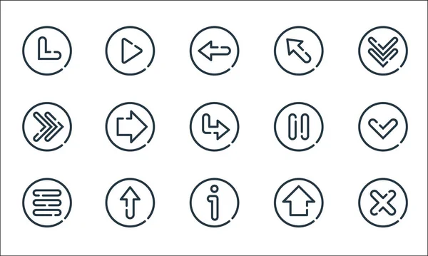 Icone Sulla Linea Delle Frecce Set Lineare Linea Vettoriale Qualità — Vettoriale Stock