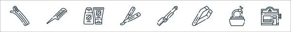 Перукарські Перукарські Ікони Лінійний Набір Якісний Векторний Набір Ліній Такий — стоковий вектор