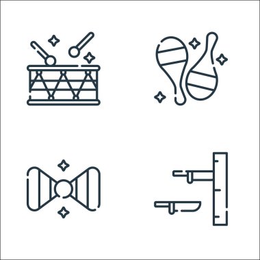 Sirk çizgisi simgeleri. Doğrusal küme. Kaliteli vektör çizgisi, fırlatma, papyon, hokkabazlık gibi